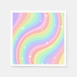 Guardanapo De Papel Rainbow 3rd Birthday Colorful Third Party