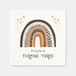 Guardanapo De Papel Rainbow Boho Animal Print aniversário de 3 anos