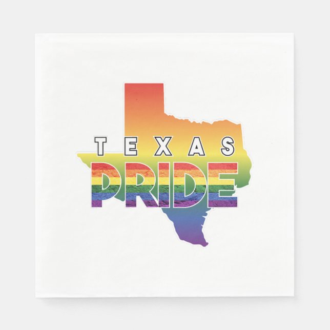 Guardanapo De Papel Rainbow Design Texas Map para orgulhosos LGBT+ Tex (Frente)