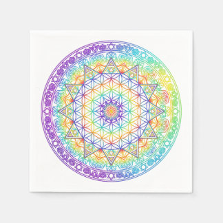 Guardanapo De Papel Rainbow Flower of Life Mandala
