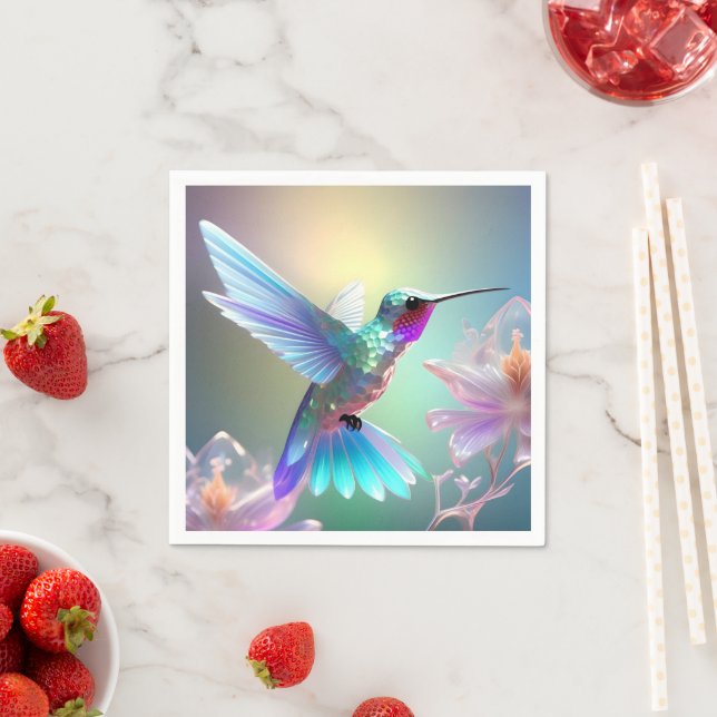 Guardanapo De Papel Rainbow Glass Hummingbird, (Insitu)