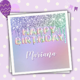 Guardanapo De Papel Rainbow Glitter Drives Festa de aniversário Rapari