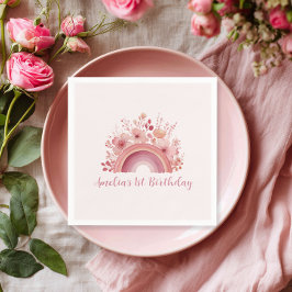 Guardanapo De Papel Rainbow Onederful 1st Birthday Party Napkin
