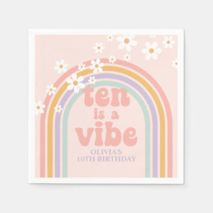 Guardanapo De Papel Rainbow Pastel Ten é um aniversário de 10 anos da