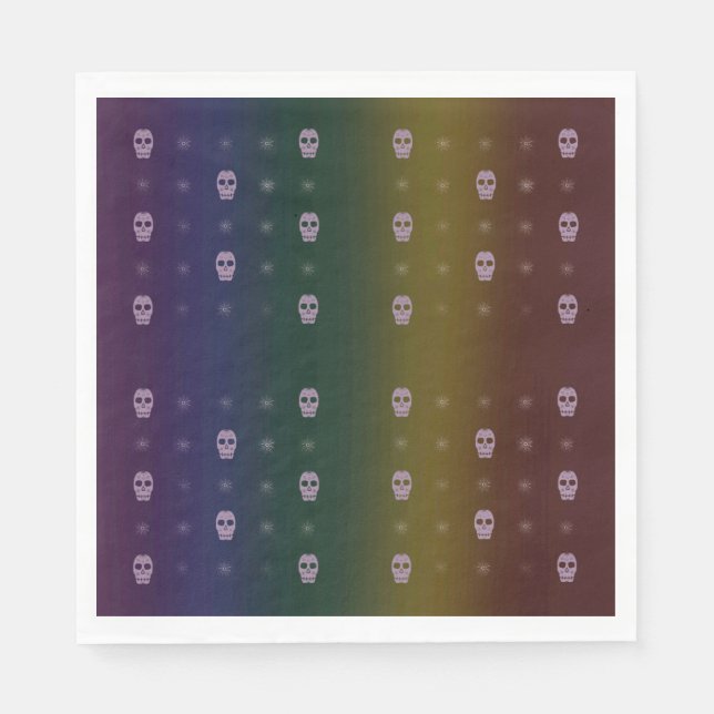 Guardanapo De Papel Rainbow Skulls Napkins (Frente)