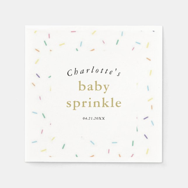 Guardanapo De Papel Rainbow Sprinkles Baby Sprinkle Convite (Frente)