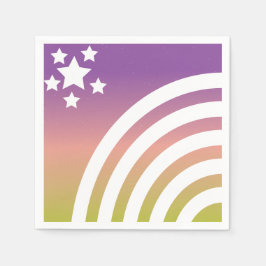 Guardanapo De Papel Rainbow Stripes Stars Unicorn Party