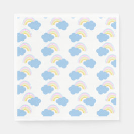 Guardanapo De Papel Rainbow Summer Clouds Pastel Scribble Doodle