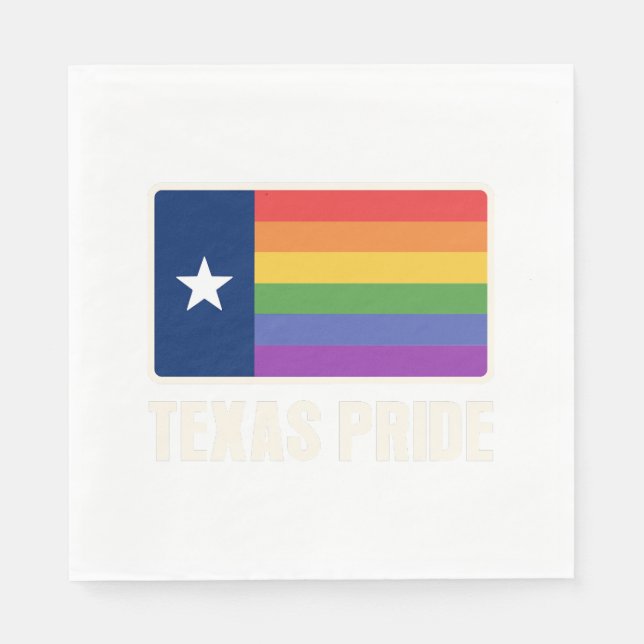 Guardanapo De Papel Rainbow Texas Flag Design para os orgulhosos Texan (Frente)