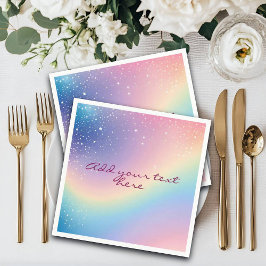 Guardanapo De Papel Rainbow Unicorn Glitter