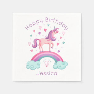 Guardanapo De Papel Rainbow Unicorn Obrigado