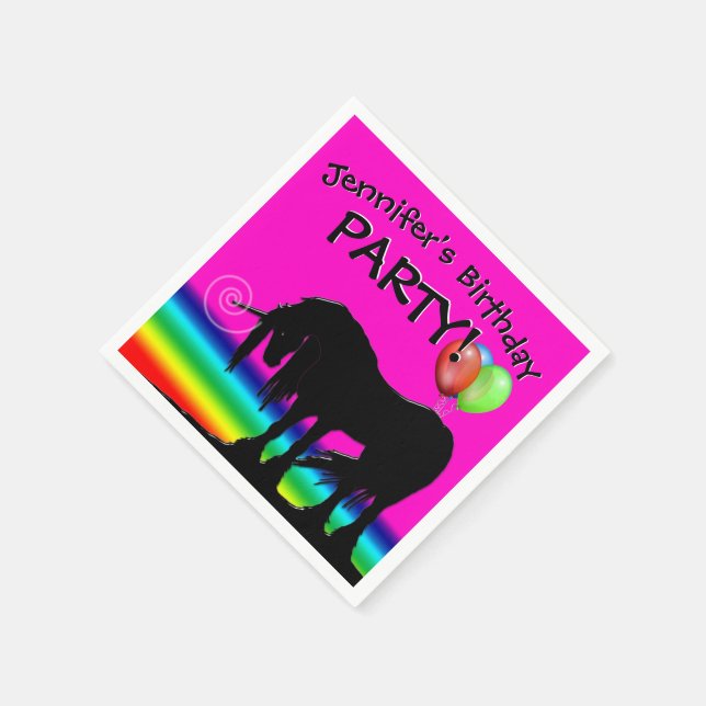 Guardanapo De Papel Rainbow Unicorn Party (Canto)