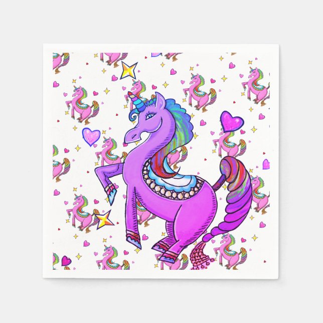 Guardanapo De Papel Rainbow Unicorns (Frente)