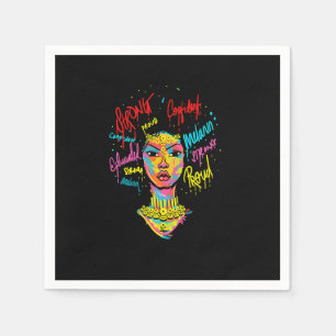 Guardanapo De Papel Rainha Africana Forte Mulher Negra História Mês