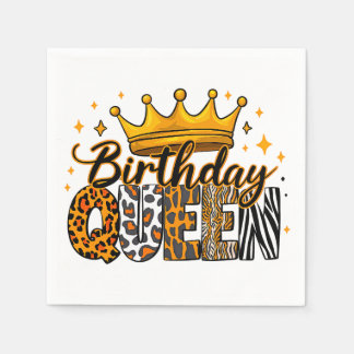 Guardanapo De Papel Rainha de Aniversário Crown Safari
