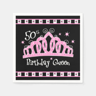 Guardanapo De Papel Rainha do aniversário da tiara 50th