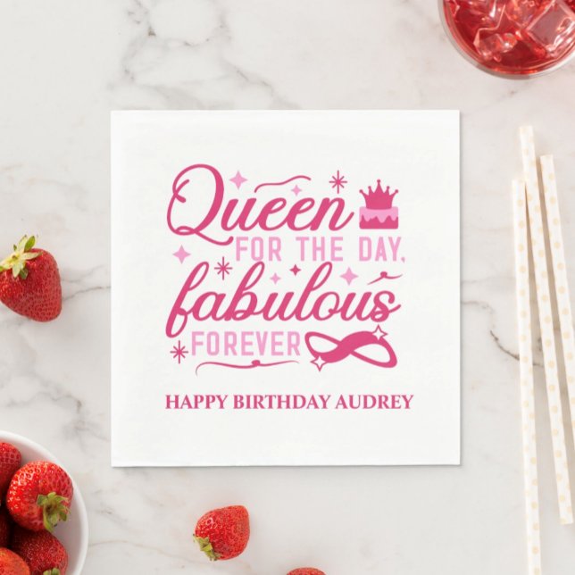 Guardanapo De Papel Rainha do Dia Aniversário Personalizado (Criador carregado)