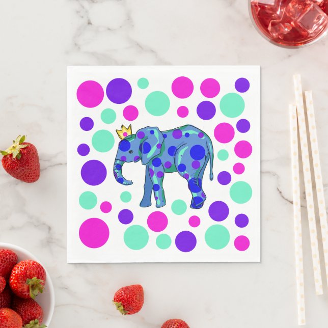 Guardanapo De Papel Rainha Elefante com Bolinhas (Insitu)