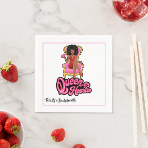 Guardanapo De Papel Rainha Negra Mulher Rosa e Dourada