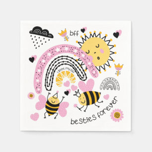 Guardanapo De Papel Rainhas Abelhas Melhores Amigos Para Meninas BFF B
