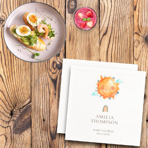 Guardanapo De Papel Raio De Sol Arco-Íris Boas-Vindas Boho Chá De Bebê