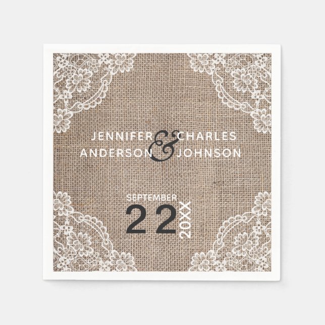 Guardanapo De Papel Raio de Tecido Russo Burlap | Nápoles (Frente)