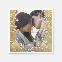 Guardanapo De Papel Raios e Pérolas Ouro