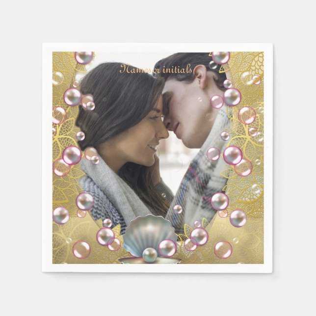 Guardanapo De Papel Raios e Pérolas Ouro (Frente)