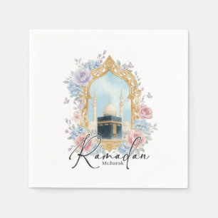 Guardanapo De Papel Ramadão Mubarak Kaaba Floral Decoração de Festa Is