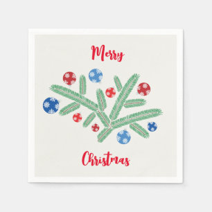 Guardanapo De Papel Ramal da árvore de Natal com decoração de flocos d
