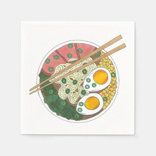 Guardanapo De Papel Ramen Noodles Bowl Restaurante de Comida japonês F