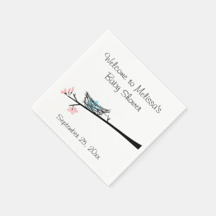 Guardanapo De Papel Ramificação do Flor e Chá de fraldas do Ninho Napk