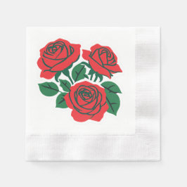 Guardanapo De Papel Ramo de Rosas Vermelhas Casamento Formal
