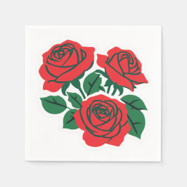 Guardanapo De Papel Ramo de Rosas Vermelhas Casamento Formal