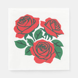 Guardanapo De Papel Ramo de Rosas Vermelhas Casamento Formal