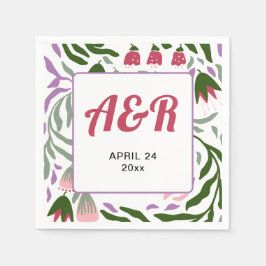 Guardanapo De Papel Ramos retrorreflectores coloridos com casamento de