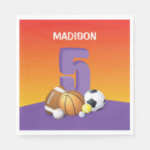 Rapariga 5 Birthday Sports Balls