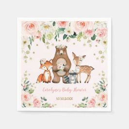 Guardanapo De Papel Rapariga Animais da Floresta Chá de fraldas de Mad