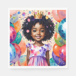 Guardanapo De Papel Rapariga De Aniversário Com Arte Da Princesa De Pe