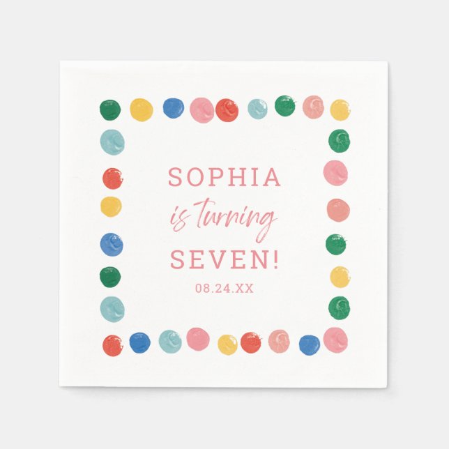 Guardanapo De Papel Rapariga do Partido Pintura Pintura (Frente)