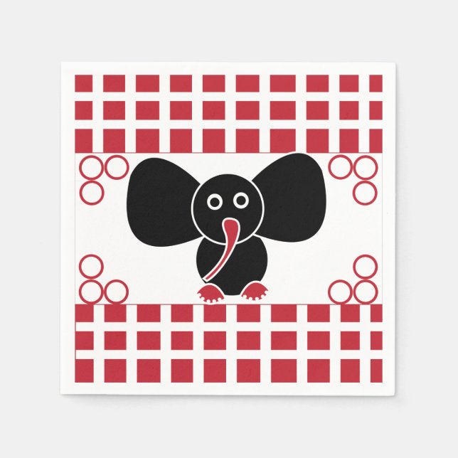 Guardanapo De Papel Rapariga Elephant Birthday (Frente)