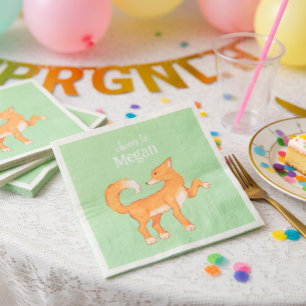 Guardanapo De Papel Rapariga Esperta Verde Menta Papel de Aniversário