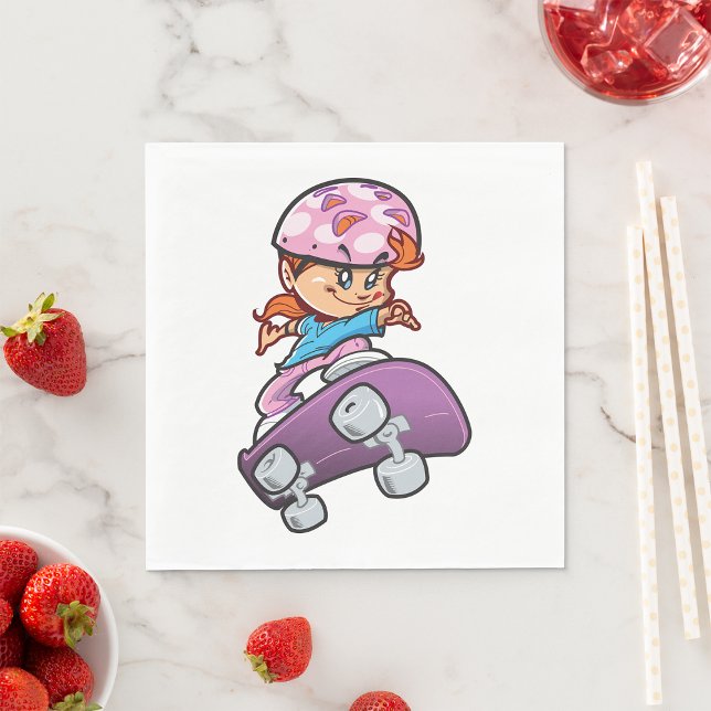 Guardanapo De Papel Rapariga Skateboarder (Criador carregado)