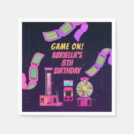 Guardanapo De Papel Raparigas jogando e arcade Aniversário