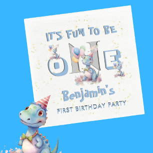 Guardanapo De Papel Rapaz Primeiro Brincadeira de Aniversário Um Lunch