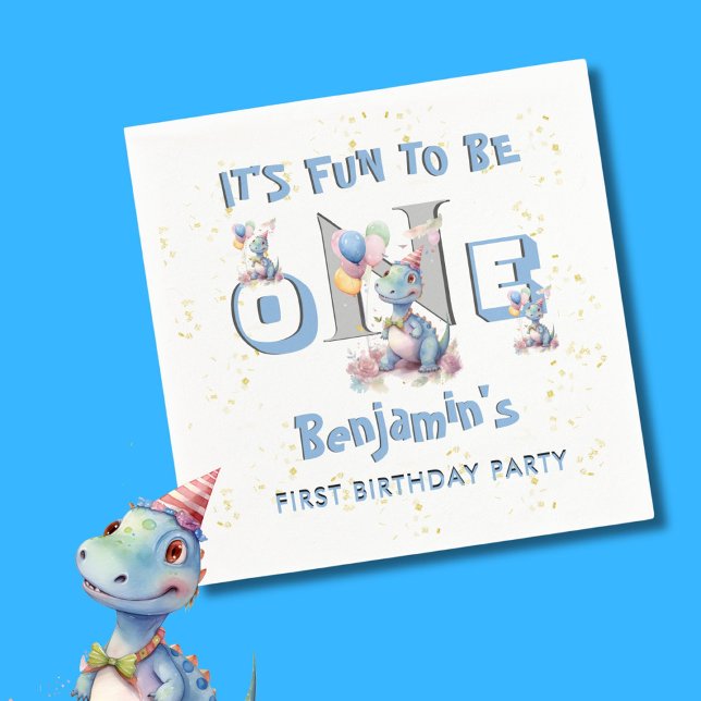 Guardanapo De Papel Rapaz Primeiro Brincadeiro Um Dinossauro (Criador carregado)