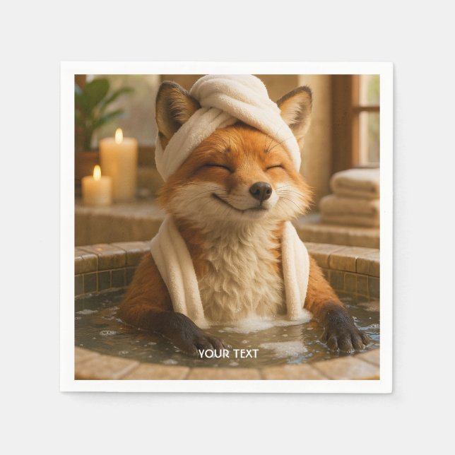 Guardanapo De Papel Raposa Fantástica E Bonita Em Spa (Frente)