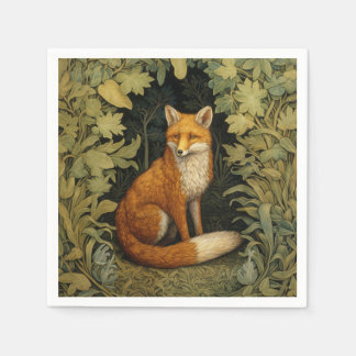 Guardanapo De Papel Raposa na floresta, estilo Art Nouveau