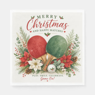 Guardanapo De Papel Raquete de Ping Pong e bola com tema de Natal