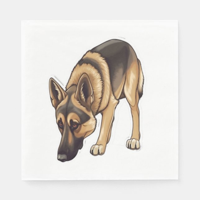 Guardanapo De Papel Rastreamento de german shepherd (Frente)
